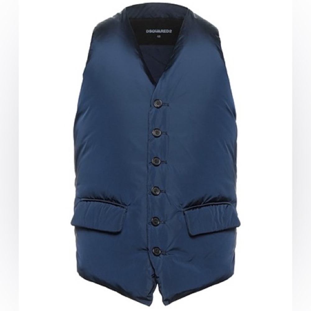 Dsquared Puffer Vest suit style Midnight blue size 42/L NWT